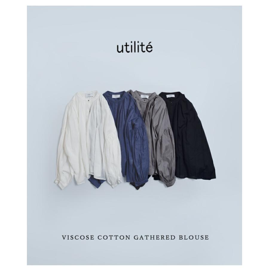 ユティリテ utilite ビスコースコットン ギャザー ブラウス ut507ss44 