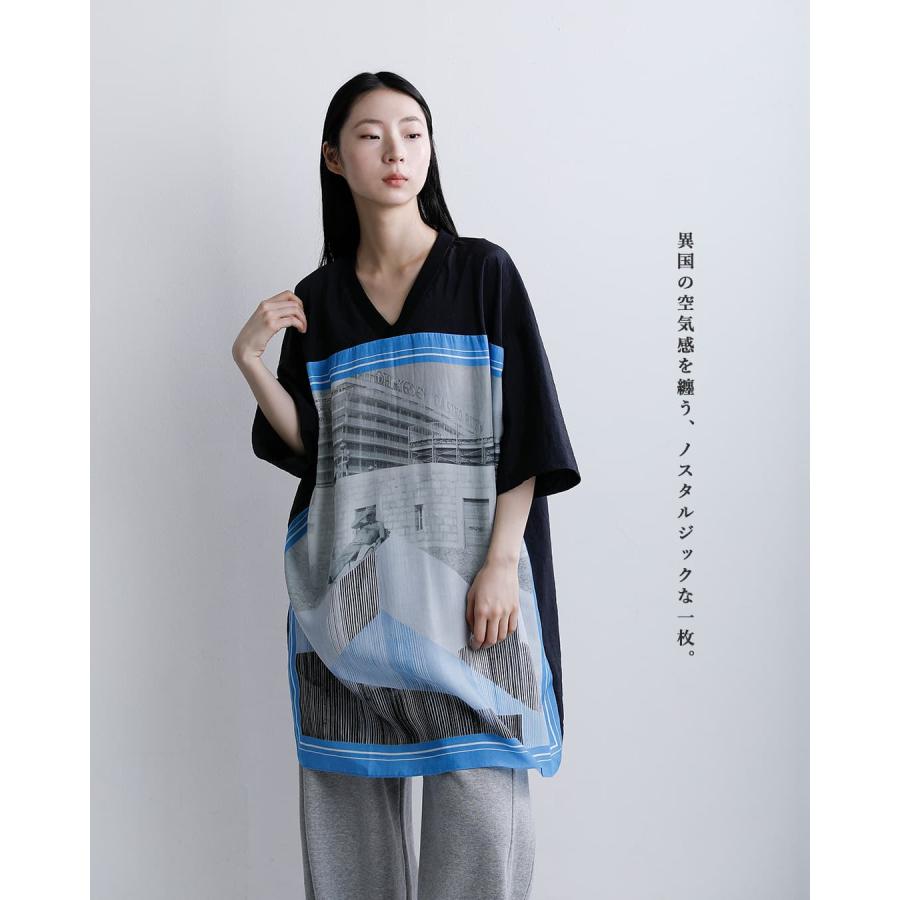 ヴォアーブ VOAAOV Vネック 半袖 プリント Tシャツ GHOST OF A MOMENT votp-p112 ユニセックス 春夏 2026ss新作の画像