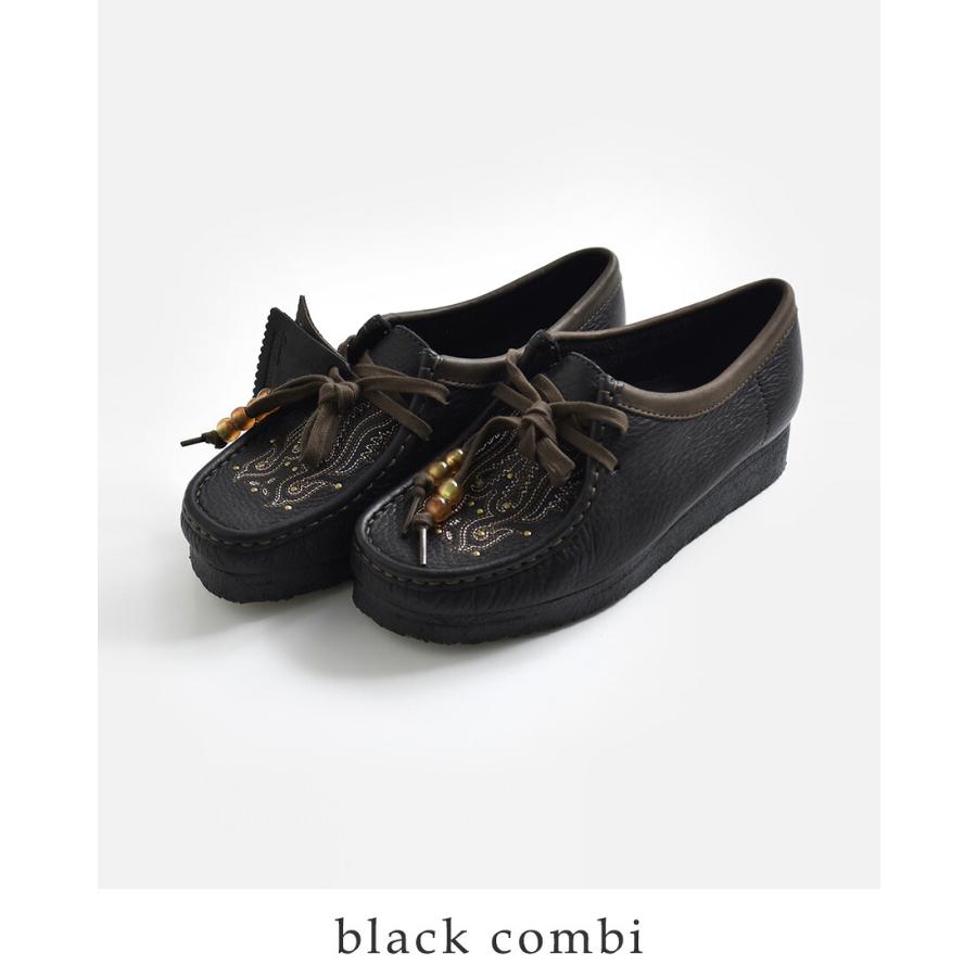 クラークス clarks レザー 刺繍 ワラビー クレープソール モカシン