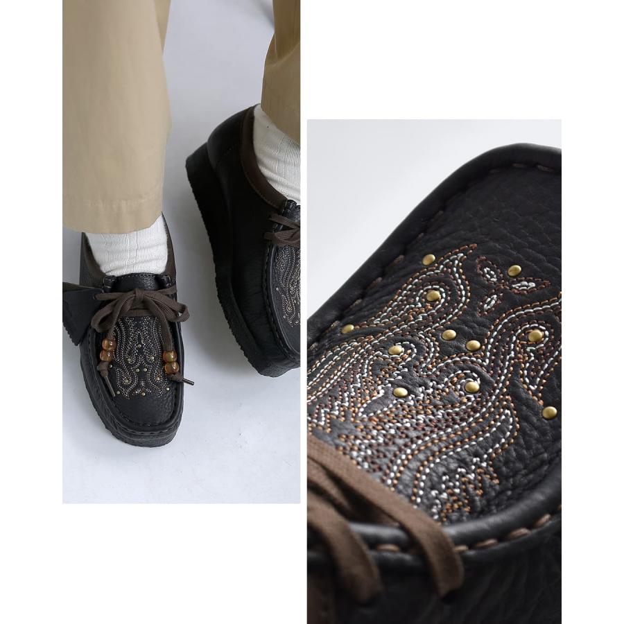 クラークス clarks レザー 刺繍 ワラビー クレープソール モカシン