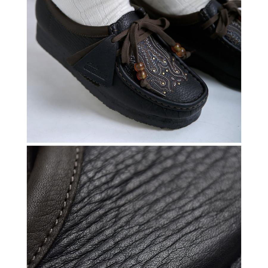 クラークス clarks レザー 刺繍 ワラビー クレープソール モカシン