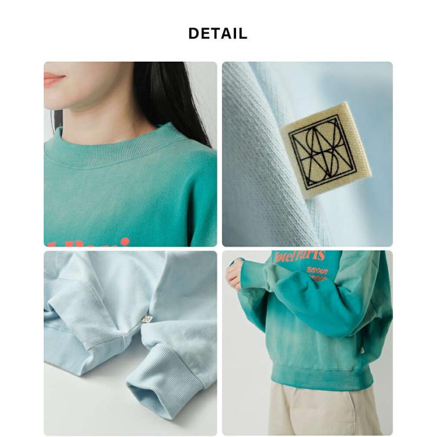 トップス ARAMINTA JAMES/PARIS SWEATSHIRT Araminta James Hotel Paris Sweatshirt | Washed Ocean Green