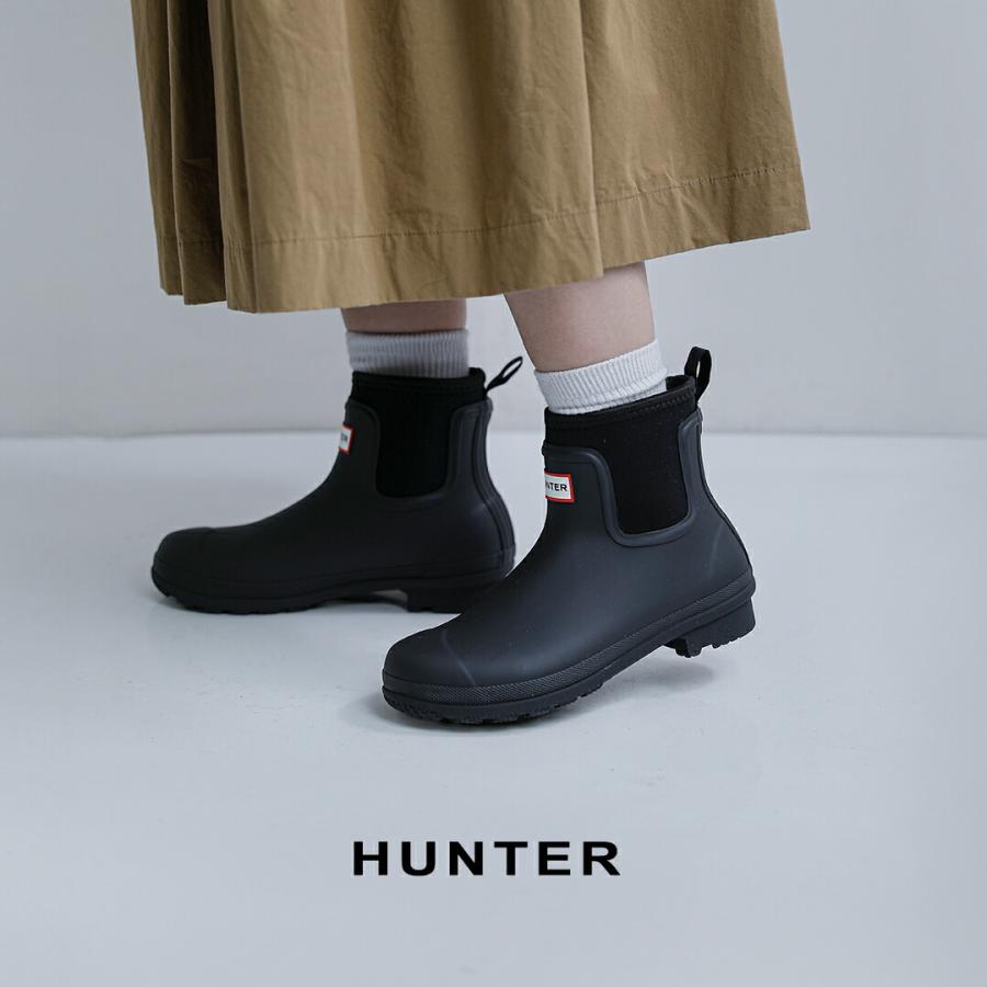 【美品】HUNTER ブラック チェルシーブーツEU４２/日本26.５㌢〜２７㌢ レディース プレイ ネオプレン チェルシー ブーツ - ブラック
