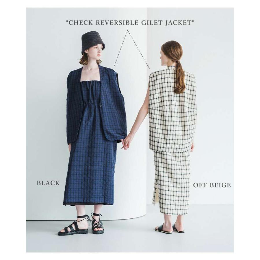 ホワイト whyto  チェック リバーシブル ドレス ワンピース CHECK REVERSIBLE DRESS wht24hop4050  レディース 2024ss新作｜aranciato｜08