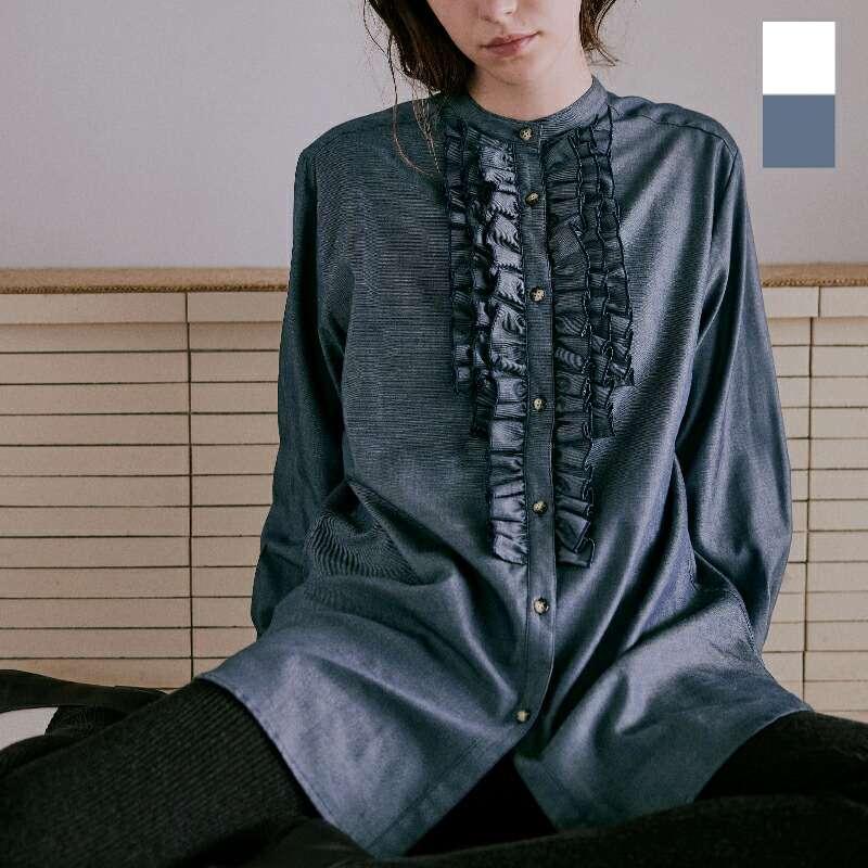 tumugu: パネルカットジャガード　プルオーバーブラウス　ワイド　ドット WHYTO ドットブラウス tumugu: パネルカットジャガード プルオーバー