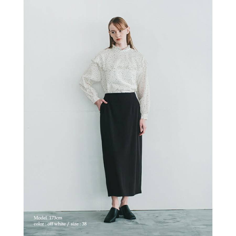 WHYTO（ホワイト） セール【60%OFF】ホワイト フロッキードット フリル