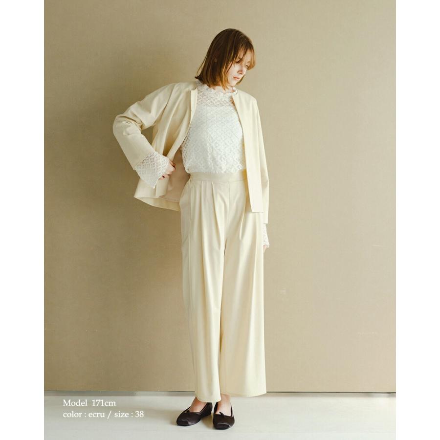 WHYTO（ホワイト） フレアスリーブ レース ブラウス flare sleeve lace