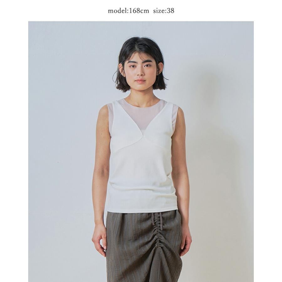 ホワイト whyto シアー コンビネーション 2way タンクトップ sheer combination tank top wht26hcs4011 レディース 春夏 2026ss新作_14