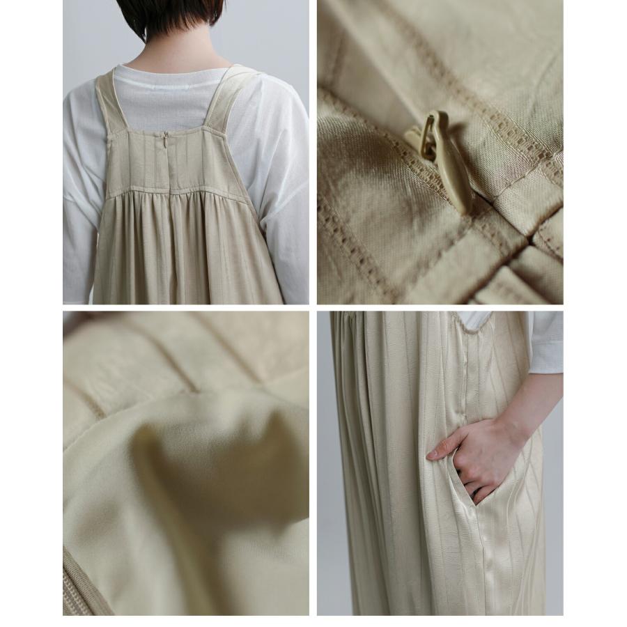 WHYTO（ホワイト） レースサテン オーバーサイズ サロペット lace