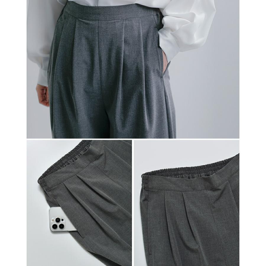 VISCOSE COTTON TWILL ワイドキュロットトラウザー Ⅱ 全2色【TUF-NUT