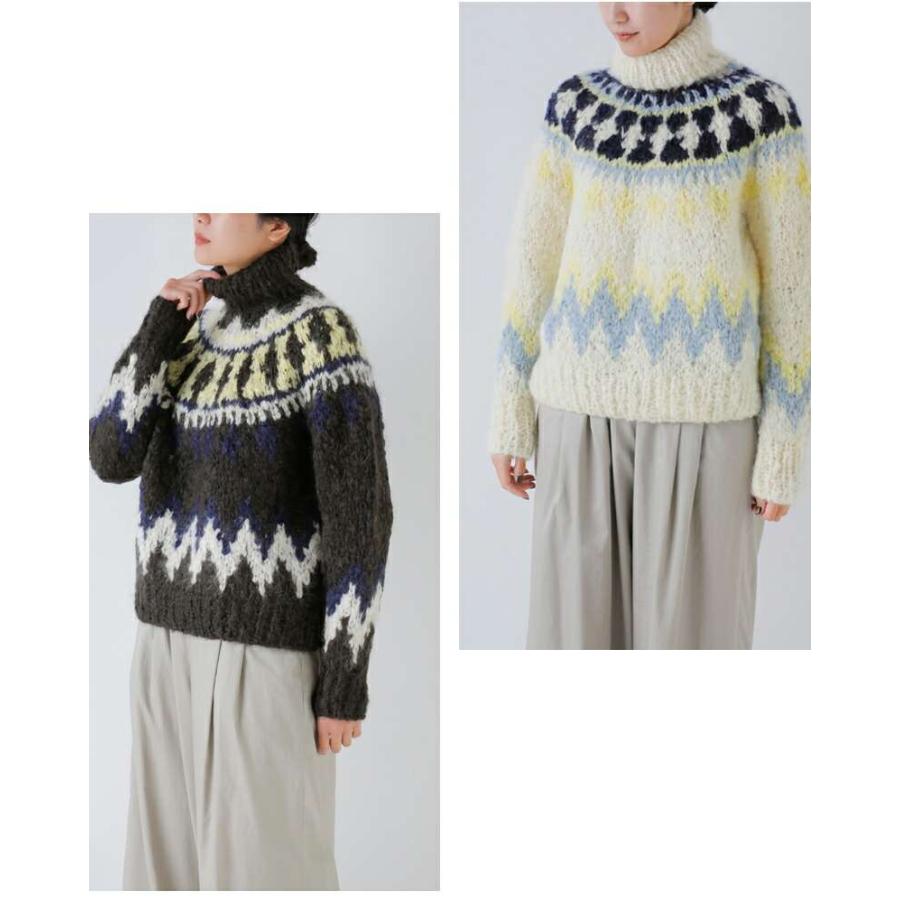 UNFIL（アンフィル） モヘアブレンド ハンドニット ハイネック プル