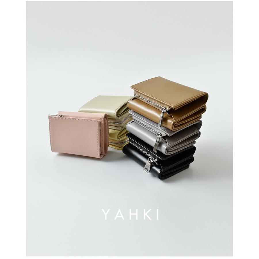 YAHKI（ヤーキ） スムースレザー コンパクト 三つ折り ウォレット yh
