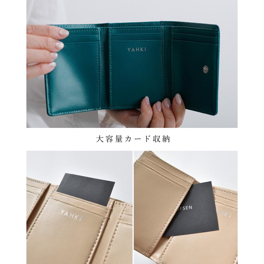 YAHKI（ヤーキ） スムースレザー コンパクト 三つ折り ウォレット yh