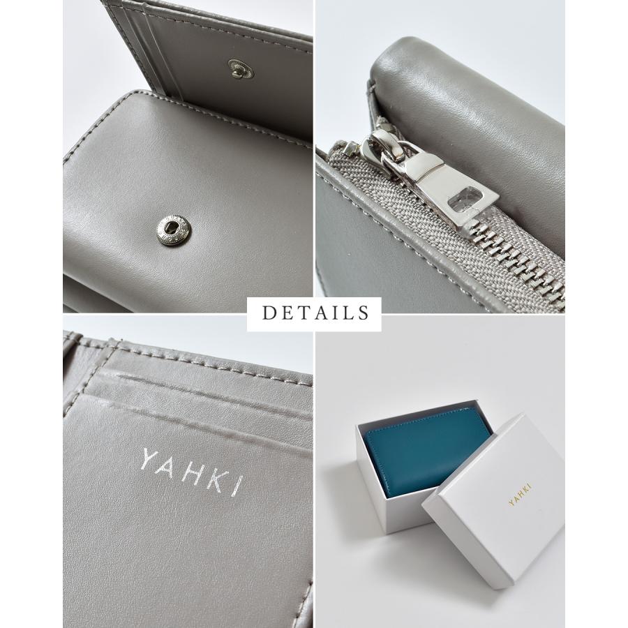 YAHKI（ヤーキ） スムースレザー コンパクト 三つ折り ウォレット yh