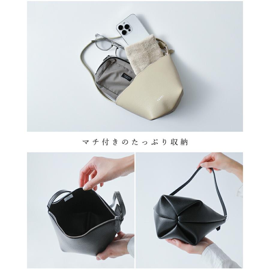 YAHKI（ヤーキ） シュリンク ダブルフェイスレザー ショルダーバッグ