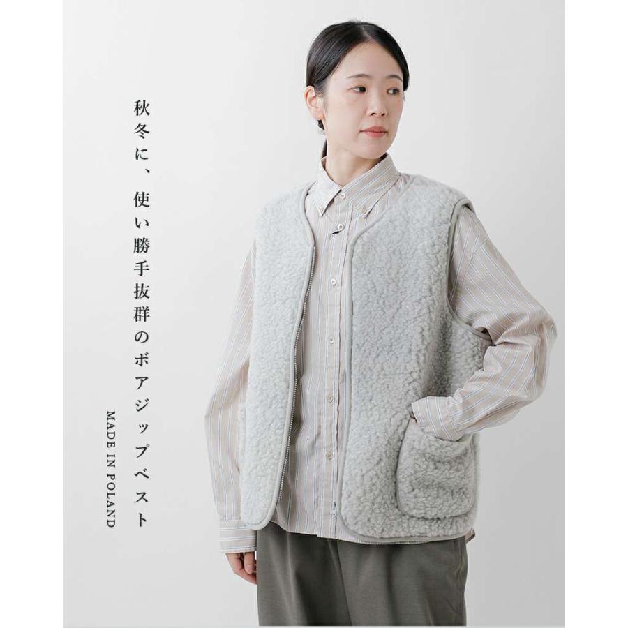ムフロン Mouflon ウール パイル ジップベスト zipv レディース