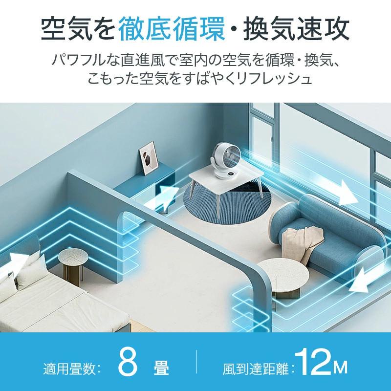 【2点購入で1点あたり4180円】サーキュレーター dcモーター 扇風機 卓上扇風機 強風 8段階 左右120°自動首振り 上下90°調整 静音 3モード 8畳 イオン発生 | MONOYOI | 08