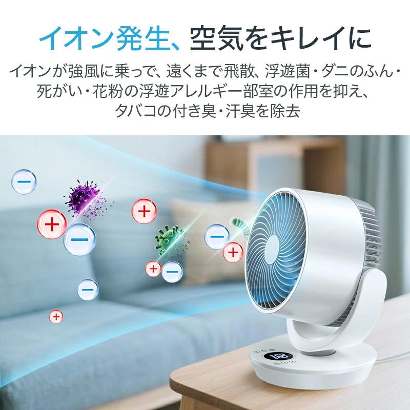 【2点購入で1点あたり4180円】サーキュレーター dcモーター 扇風機 卓上扇風機 強風 8段階 左右120°自動首振り 上下90°調整 静音 3モード 8畳 イオン発生 | MONOYOI | 09