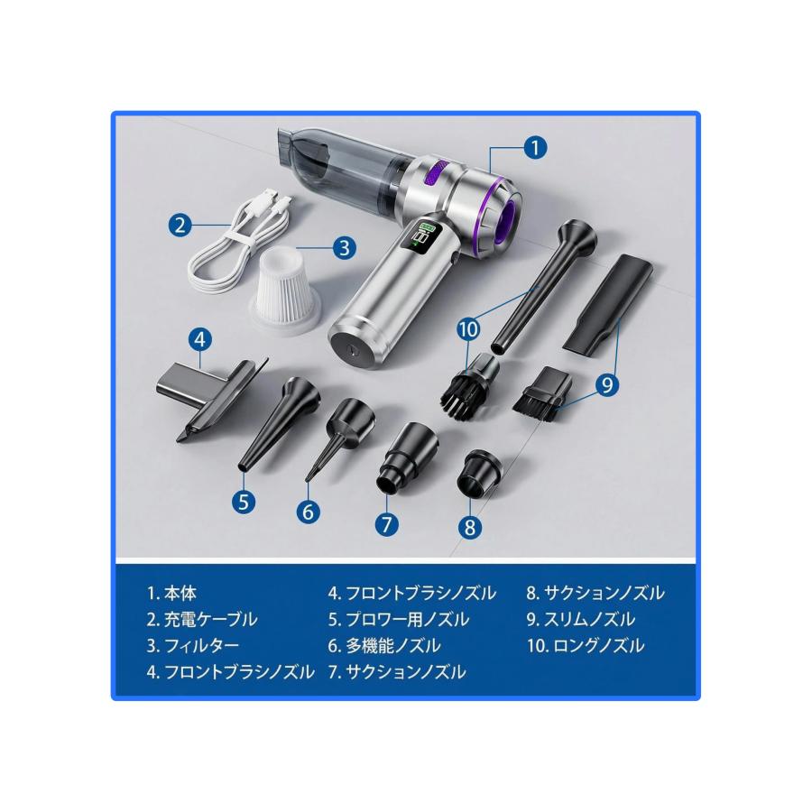Joyhouse 「クーポンで4380円」ハンディクリーナー 掃除機 車用掃除機