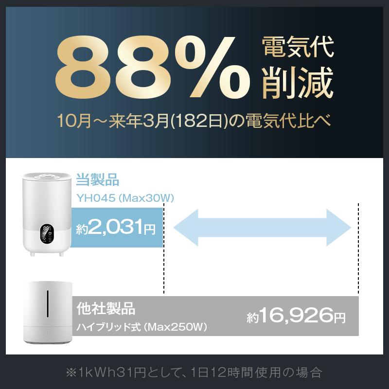 MONOYOI 「2点購入で1点あたり3,180円」加湿器 アロマ 大容量 4.5L超