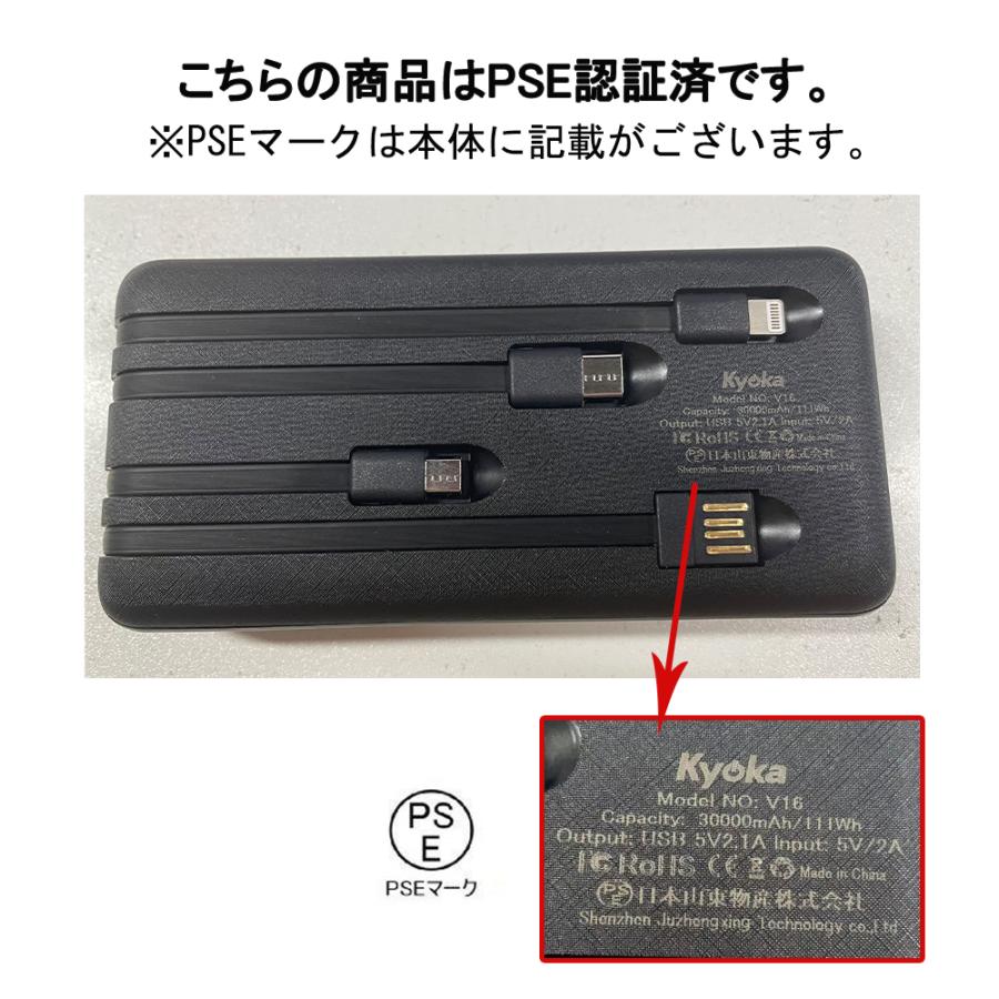 KYOKA 「クーポンで2480円」モバイルバッテリー 30000mAh 大容量 KYOKA 「クーポンで2480円」モバイルバッテリー 30000mAh 大容量