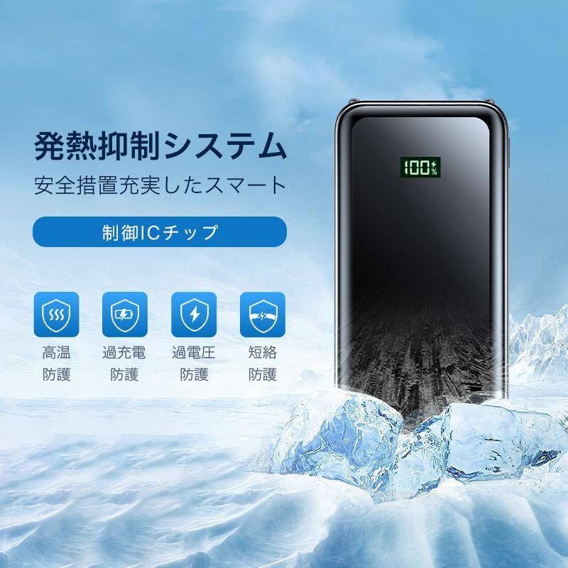 【2点購入で1点あたり2480円】モバイルバッテリー 大容量 軽量 40000mAh 22.5W 急速充電 3台同時充電 携帯充電器 SCP22.5W / PD18W / QC iPhone/Android対応 | DeliToo | 15
