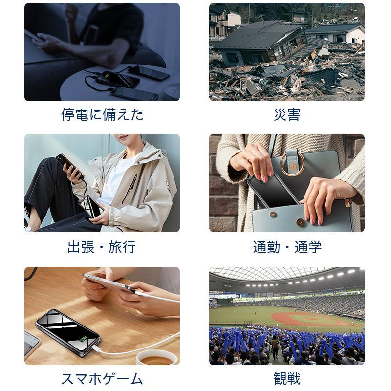 【2点購入で1点あたり2480円】モバイルバッテリー 大容量 軽量 40000mAh 22.5W 急速充電 3台同時充電 携帯充電器 SCP22.5W / PD18W / QC iPhone/Android対応 | DeliToo | 19