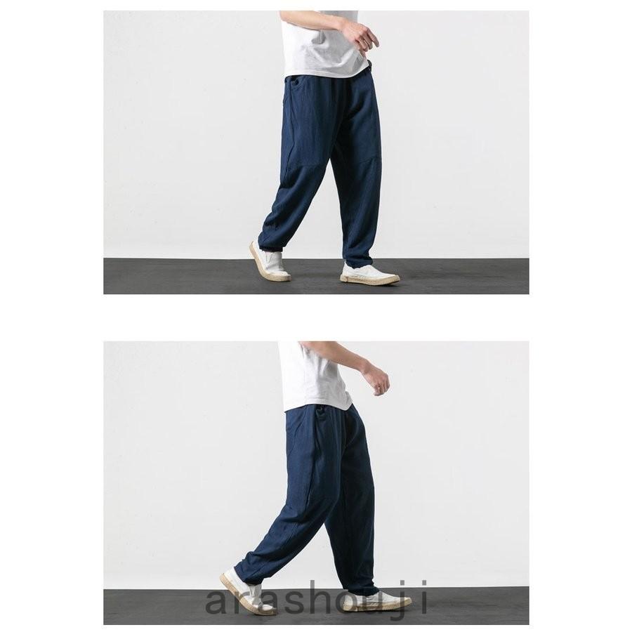 麻ズボン サルエルパンツ メンズ メンズファッション リネンパンツ 夏 夏ズボン 夏服 涼しいズボン 綿麻パンツ スペシャルオファ メンズ