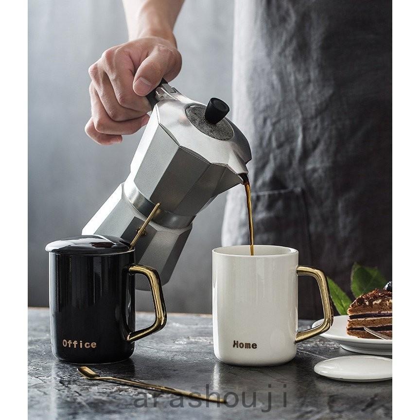 マグカップ コーヒーカップ おしゃれ スプーン付き 金めっき 通勤 オフィス 400ml まぐかっぷ 無地 プレゼント 人気 Ara311 2937 嵐商会 通販 Yahoo ショッピング