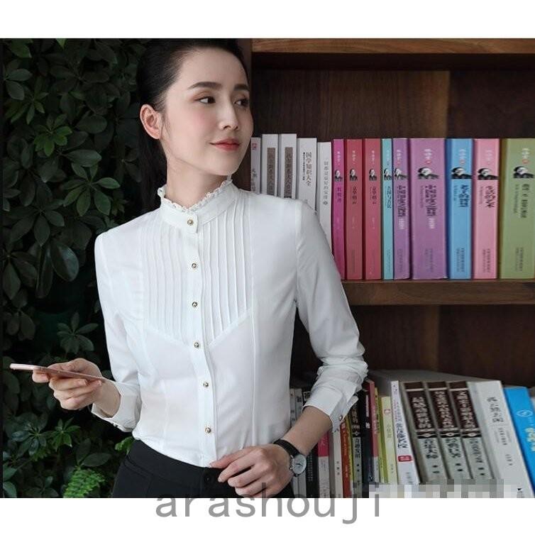 フォーマル 立襟 Yシャツ 新作 安い ワイシャツ シャツ ブラウス レディーススキッパーシャツ 細身 学生 上着 オフィス Ol 就活 大きいサイズ 通勤 面接 Ara314 1139 嵐商会 通販 Yahoo ショッピング