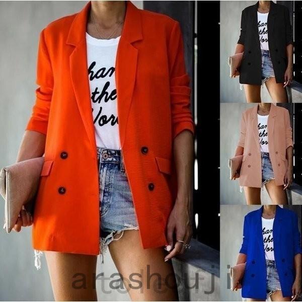 テーラードジャケットレディースロングシンプルフェミニン可愛いカラーカジュアル春秋冬 91 以上節約