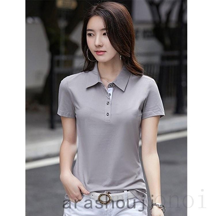 ポロシャツ レディース Lサイズ 黒 ブラック 半袖 買い物