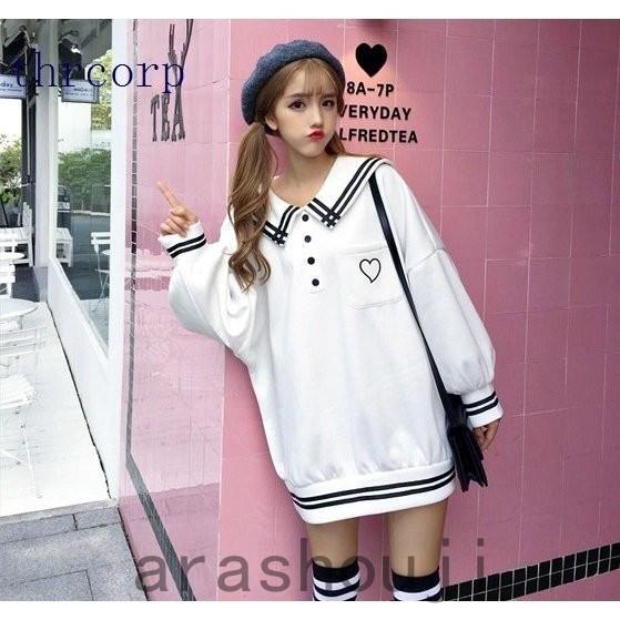 韓国ファッション パーカー レディース トレーナー 長袖 双子コーデ 制服風 原宿系 セーラー服 Ara38 3037 嵐商会 通販 Yahoo ショッピング
