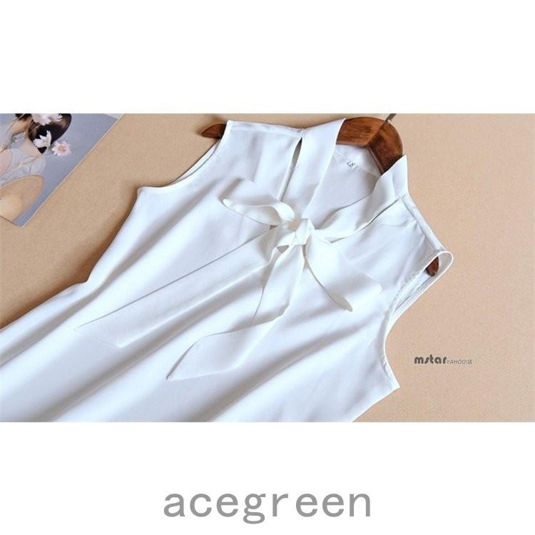 かわいい新作 シャツ ノースリーブシャツ ブラウス 黒 白 通勤 Ol 無地 リボン シフォン ノースリーブ レディース ノースリーブ サイズ S Www Cognitiva La