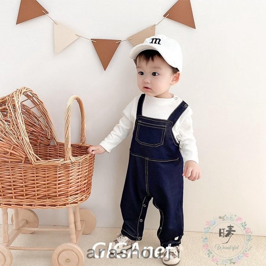 ベビー服 ロンパース 男の子 0 2歳 子供服 長袖 可愛い カバーオール 綿 コットン デニム 赤ちゃん 新生児 オールインワン 春服 出産祝い Ara41 0931 嵐商会 通販 Yahoo ショッピング