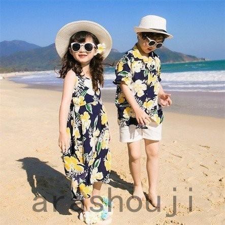 アロハシャツ メンズ 結婚式 親子コーデ ハワイ沖縄海旅行 ペアルック 父の日 親子 お揃い ワンピース 花柄リゾート 家族お揃い 母女 キッズウェア Ara46 嵐商会 通販 Yahoo ショッピング