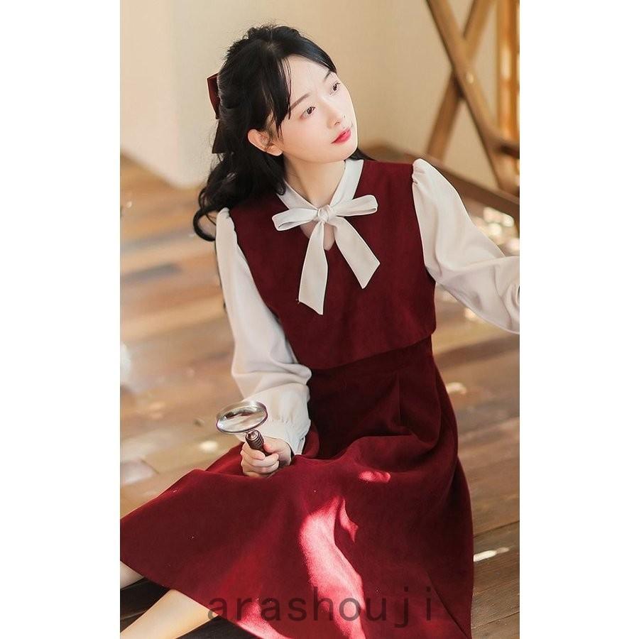 定番から日本未入荷 ドレス ワンピース 春 秋 フォーマル 無地 韓国 普段着 カジュアル オシャレ 結婚式 体型カバー 代 上品 卒業式 レトロ クラシカル 可愛い 高校生 ロング Champagne Dissaux Brochot Com