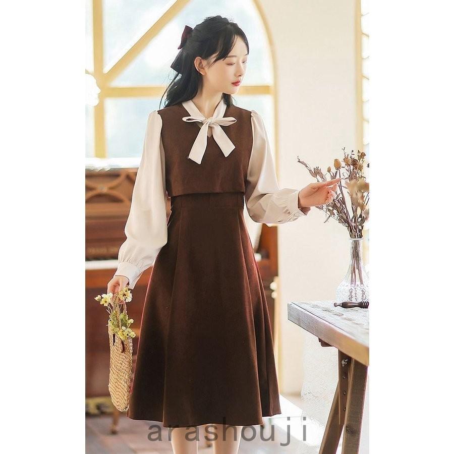 定番から日本未入荷 ドレス ワンピース 春 秋 フォーマル 無地 韓国 普段着 カジュアル オシャレ 結婚式 体型カバー 代 上品 卒業式 レトロ クラシカル 可愛い 高校生 ロング Champagne Dissaux Brochot Com