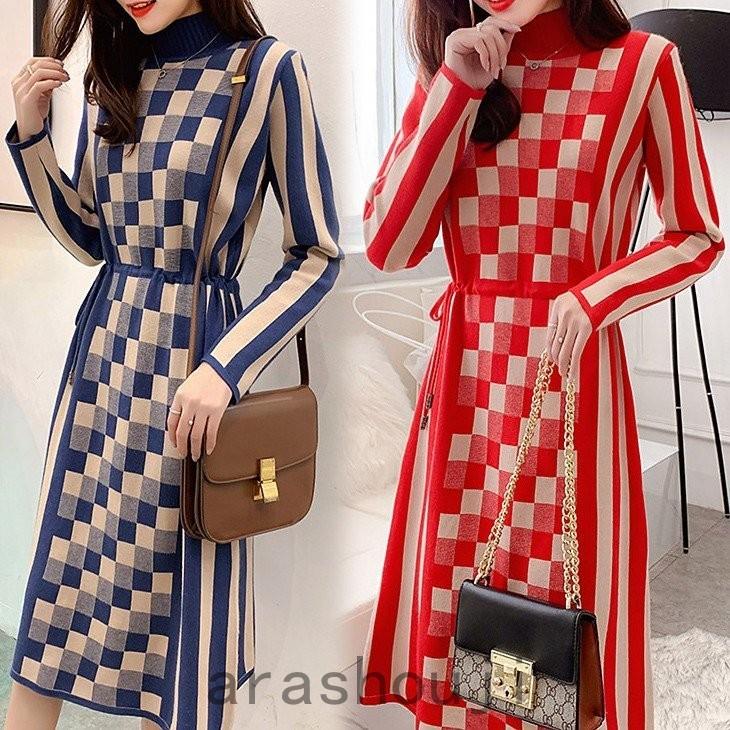 ニットワンピース レディース ロングワンピース きれいめ 上品 ニット ワンピース 膝下 通勤 Ol コーデ 秋冬 厚手 ワンピ 30代40代 着痩せ Pb 嵐商会 通販 Yahoo ショッピング