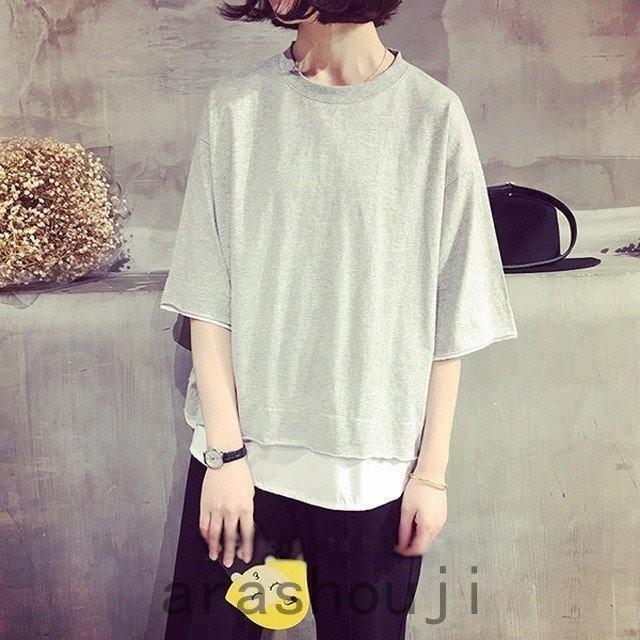 重ね着風tシャツ カットソー クルーネック レディース トップス ロンt 重ね着風 無地 プルオーバー カジュアル シンプル 夏 ファッション 代引不可 P 嵐商会 通販 Yahoo ショッピング