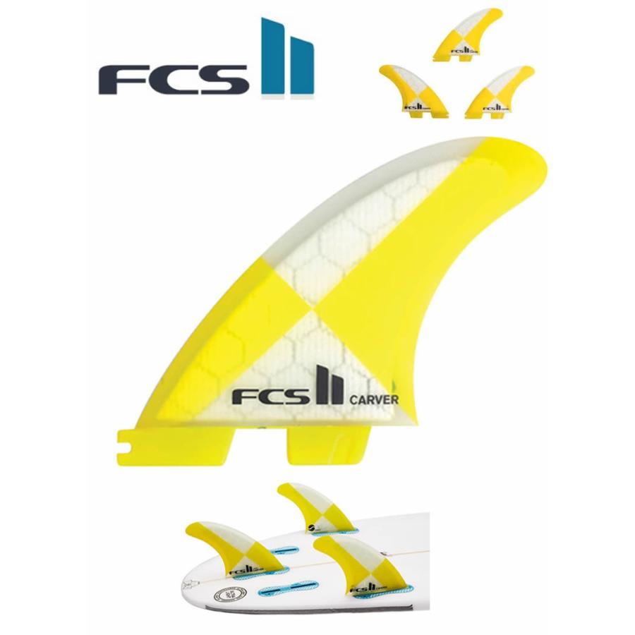 新品】FCS（エフシーエス）FCS II CARVER PC YEL TRI FIN サイズ M