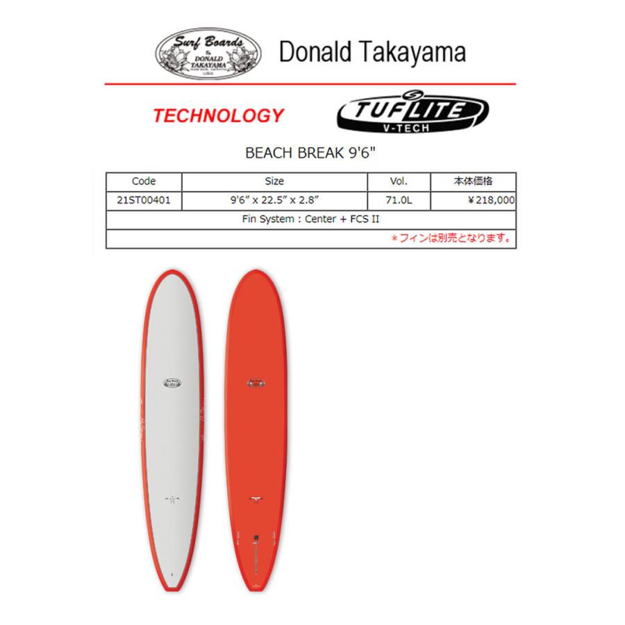 【新品】Hawaiian Pro Designs（ハワイアンプロデザイン）BEACH BREAK サーフボード 9'6" SURFTECH ビーチブレイク ロングボード tk22bb96