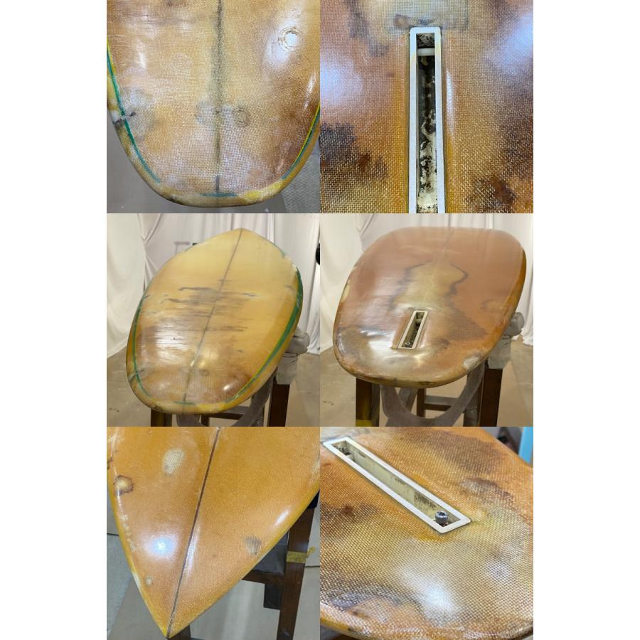 【中古】MALIBU SURF BOARDS (マリブサーフボード) ミッドレングス  [CLEAR×GREEN] 6'5" ヴィンテージ サーフボード｜arasoan｜03