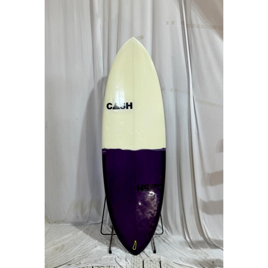 CASH ショートボード ホワイト 中古】CASH (キャッシュ) ショートボード [WHITE×PUEPLE] 5'7