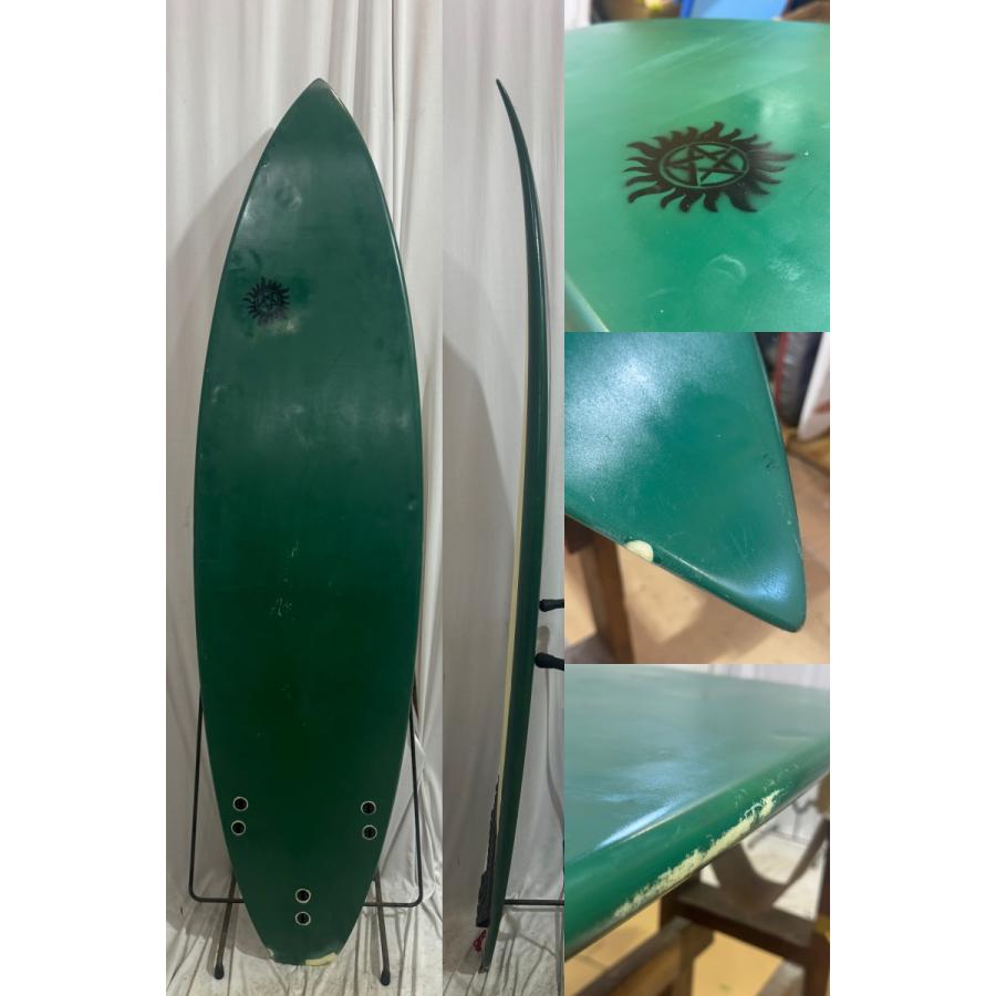 ショートボード グリーン ブラック 中古】ノーブランド品 ショートボード［CLEAR×GREEN］6'4 1/2