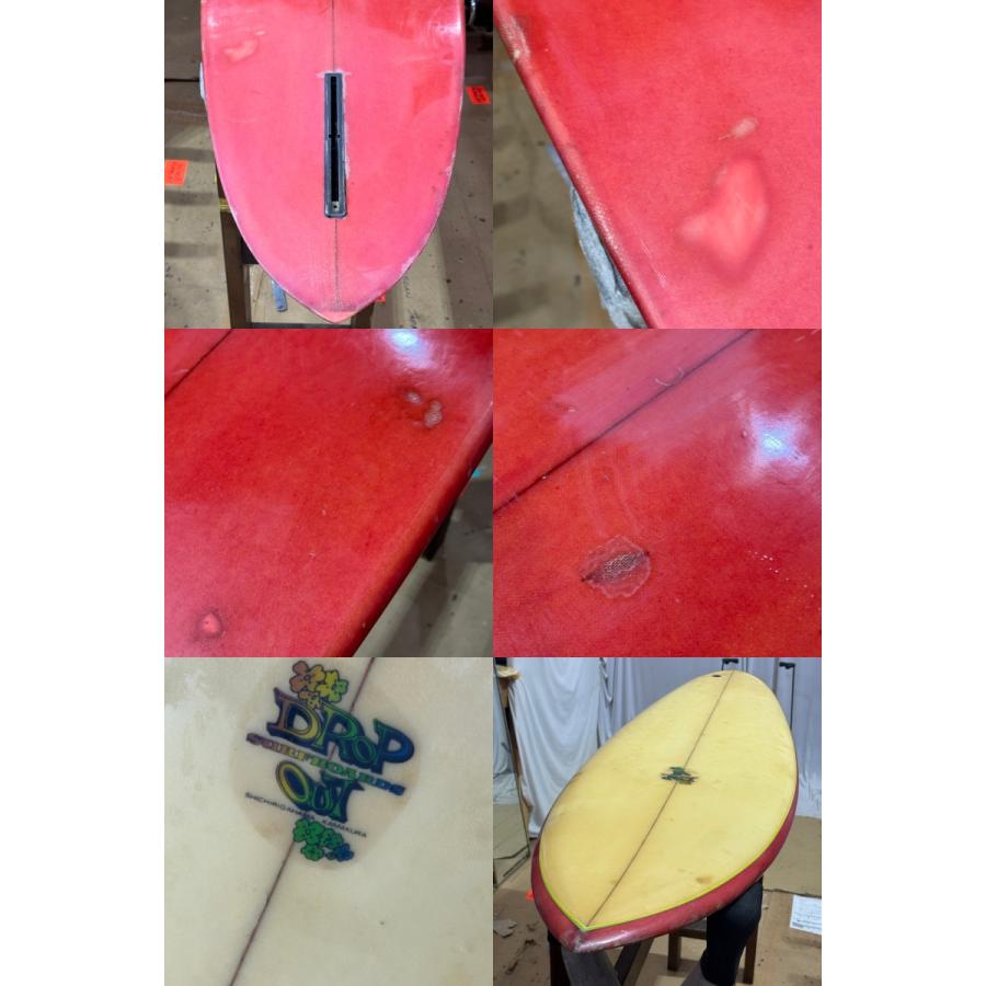 中古】DROP OUT (ドロップアウト) ショートボード [CLEAR×RED] 6'2 1/2