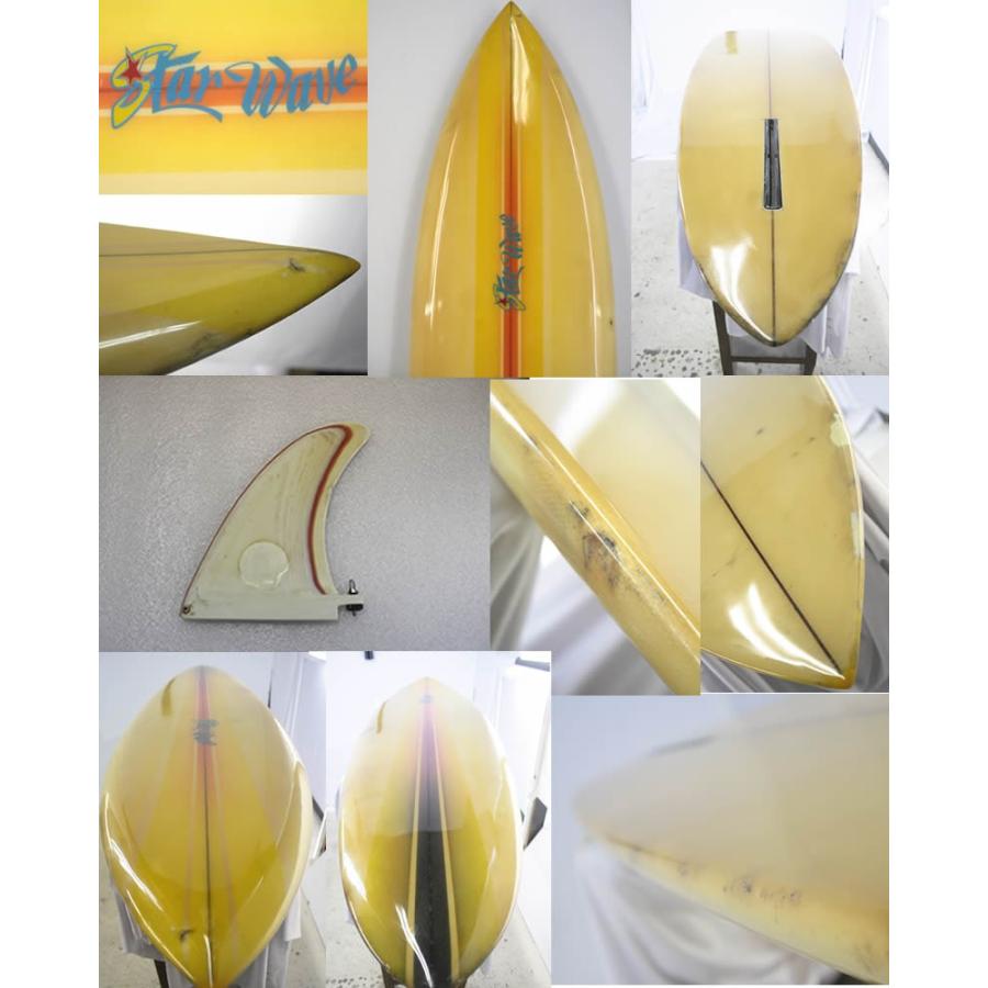 【中古】STAR WAVE (スターウェーブ) ビンテージ サーフボード ［YELLOW×ORANGE］ 6’5”  フィン付き｜arasoan｜03