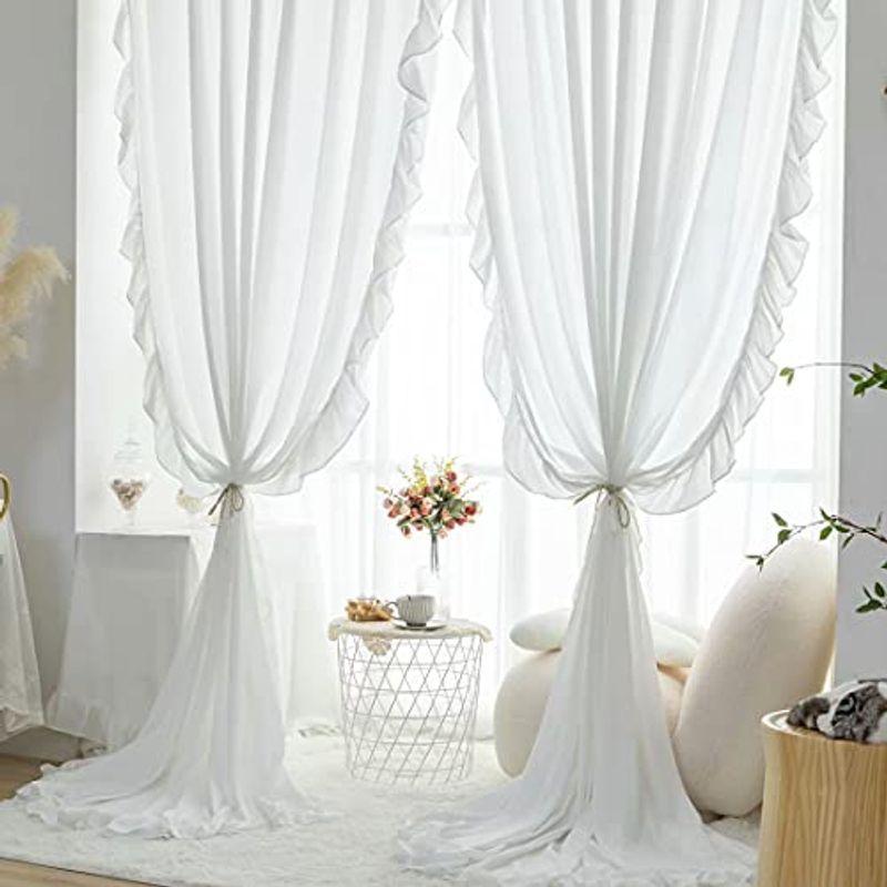 Osona 姫系 レースカーテン 白 遮像 春夏 小窓 おしゃれ フリルカーテン スカラップ ホワイト かわいい 柄 薄手 出窓 腰窓 シン アロウラルラウンドショップ 通販 Yahoo ショッピング