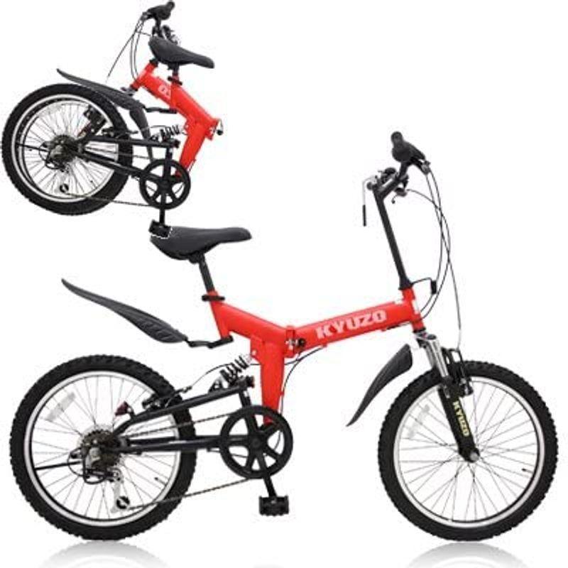KYUZO 20インチ 折りたたみ自転車 6段変速にZOOM製フロントサス 