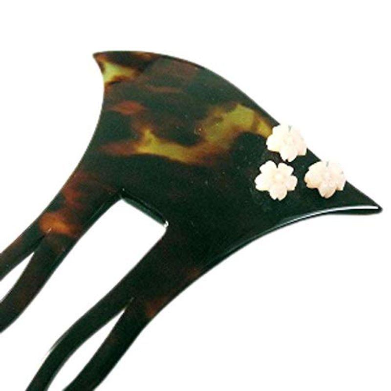 人気第6位 本べっ甲 かんざし ピンク珊瑚の桜付 バチ型 二本挿し 簪 ヘア アクセサリー フォーマルな髪型に 本鼈甲 髪飾り 注目の Assfa Org